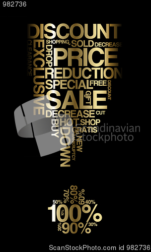 Image of Golden sale discount poster