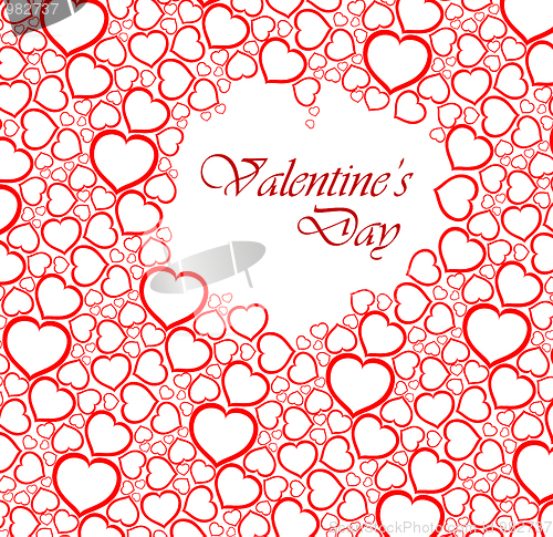 Image of Love vector background made from red hearts