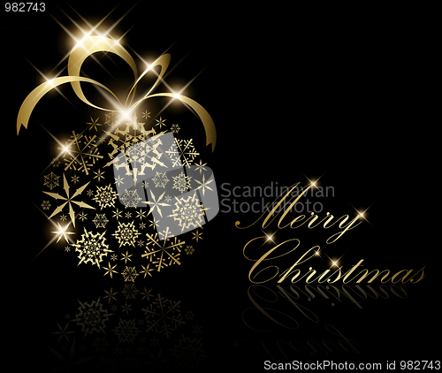 Image of Christmas decoration made from golden snowflakes