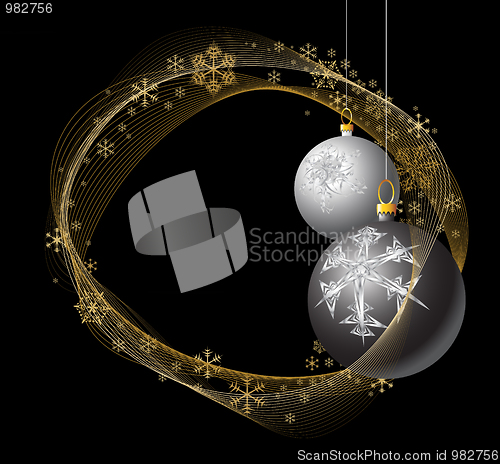 Image of Black and Silver Christmas bulbs