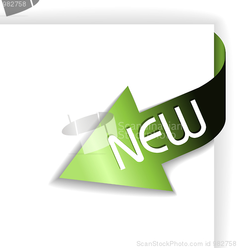 Image of New green corner ribbon - arrow