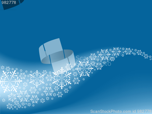 Image of Vector Christmas background with white snowflakes