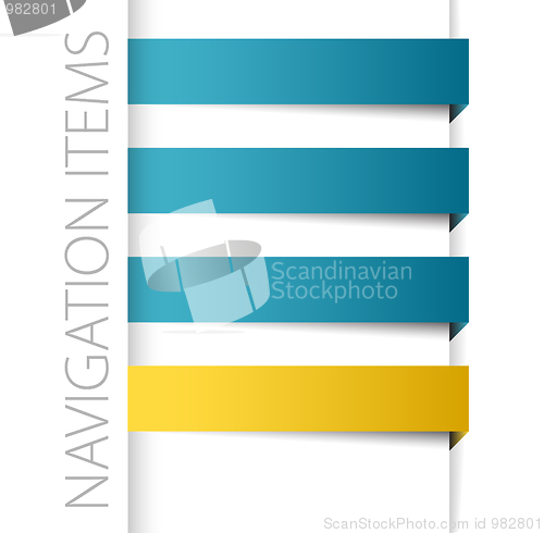 Image of Modern blue navigation items