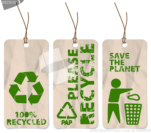 Image of grunge tags for recycling