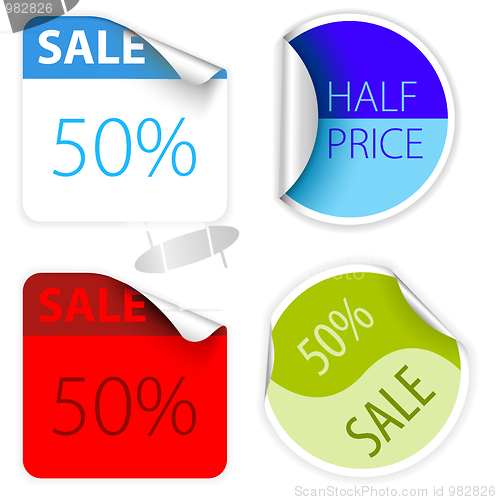 Image of Set of fresh two colors sale labels