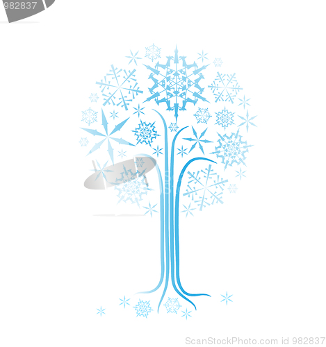 Image of Christmas winter abstract tree
