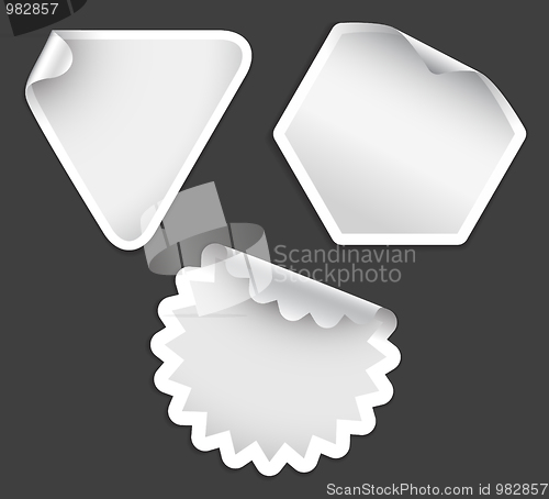 Image of White labels and stickers with borders