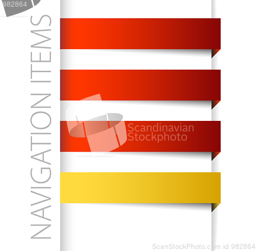 Image of Modern red navigation items in right bar