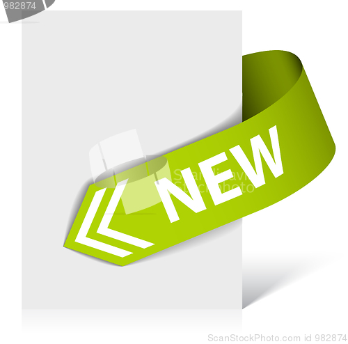 Image of New green corner ribbon - arrow