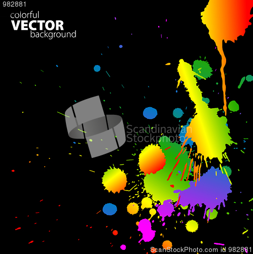 Image of Vector rainbow background with splats