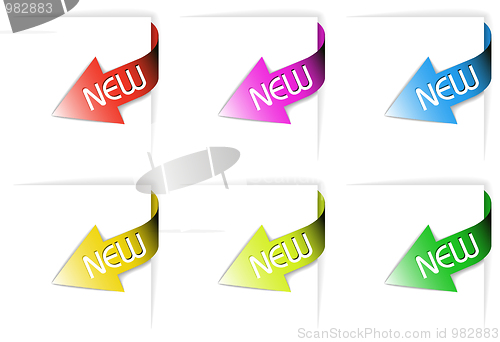 Image of Colorful new corner ribbons set