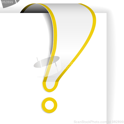 Image of White exclamation mark with yellow border