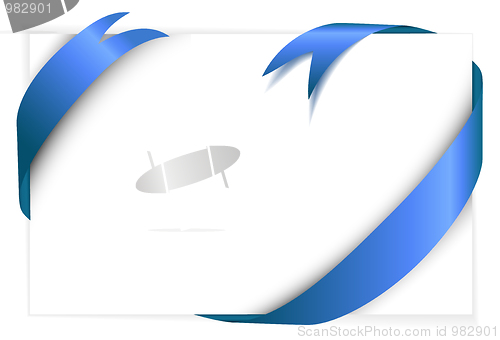 Image of Blue ribbon around blank white paper