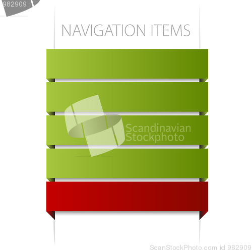 Image of modern navigation items