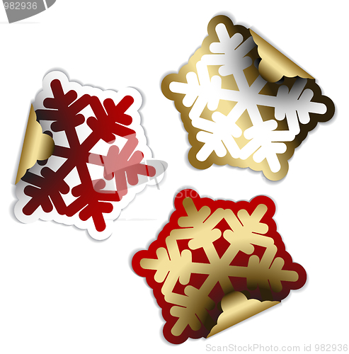 Image of Snow flakes as labels and stickers