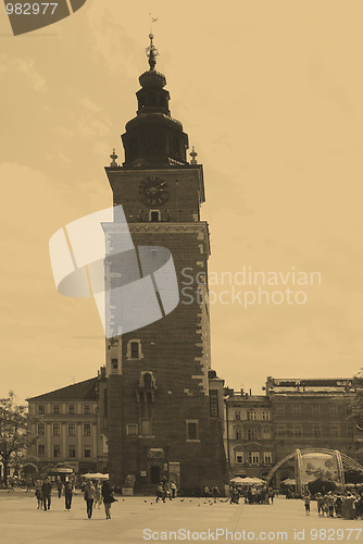 Image of Town Hall Tower in Cracow. Poland