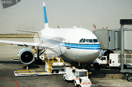 Image of Airplane parking at gate