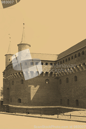 Image of The Barbican in Krakow, Poland.