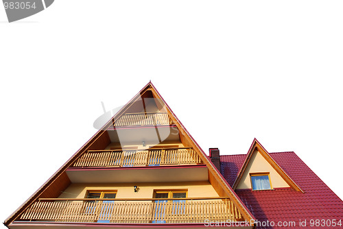 Image of Roof and balcony on white 