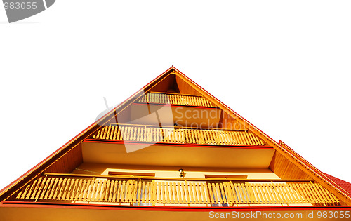 Image of Roof and balcony on white 
