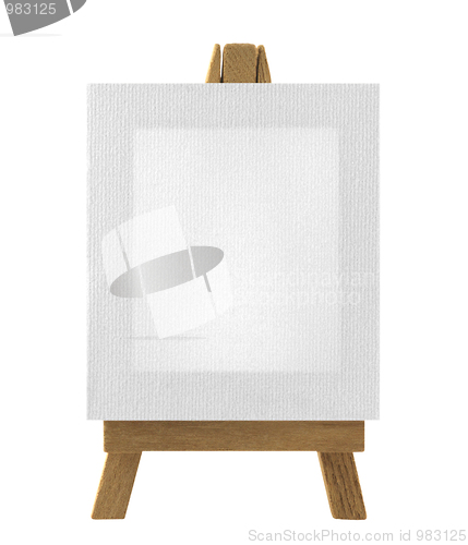 Image of Easel with blank canvas