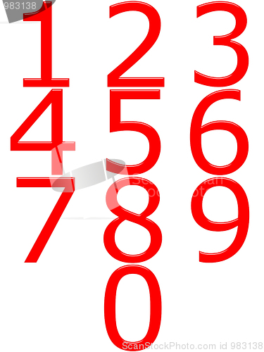 Image of 3D Red Numbers