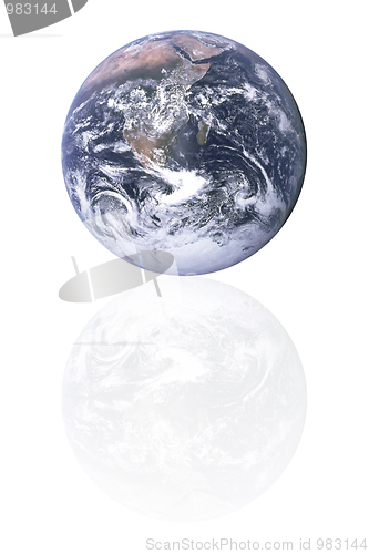 Image of Planet earth with reflection