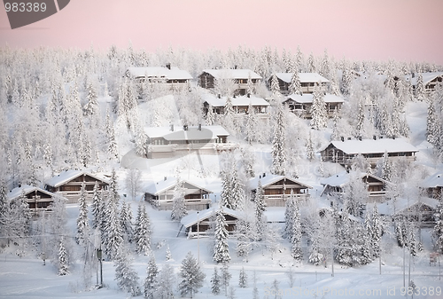 Image of Ruka village, winter Finland