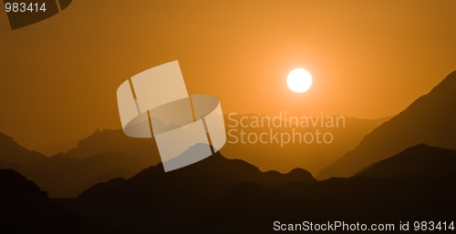 Image of mountain sunset landscape