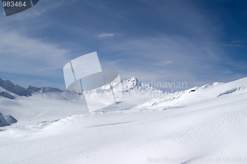 Image of Ski resort. Slope of Elbrus