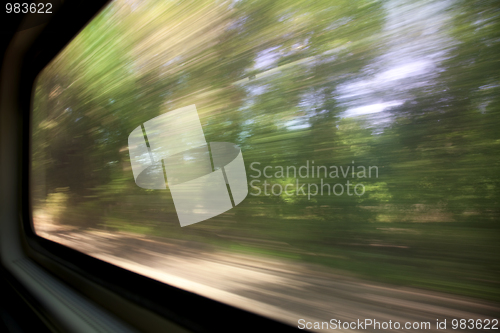 Image of train window view