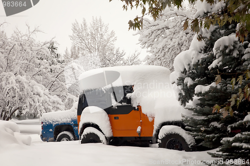 Image of cars after winter snow storm