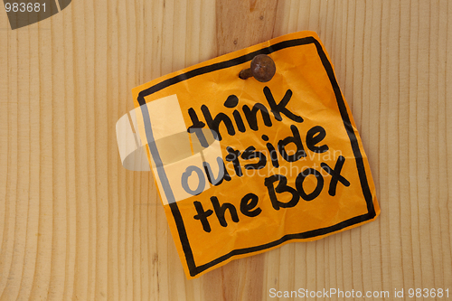 Image of think outside the box reminder