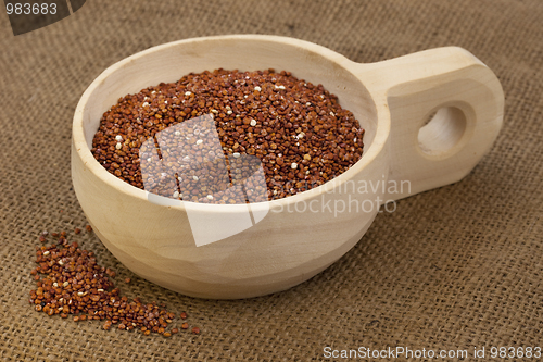 Image of scoop of red quinoa