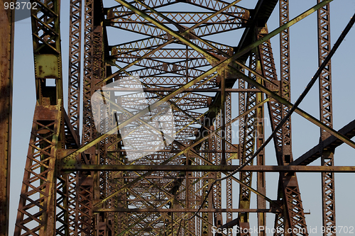 Image of old iron bridge abstract
