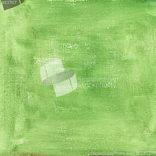 Image of green  watercolor abstract with canvas texture