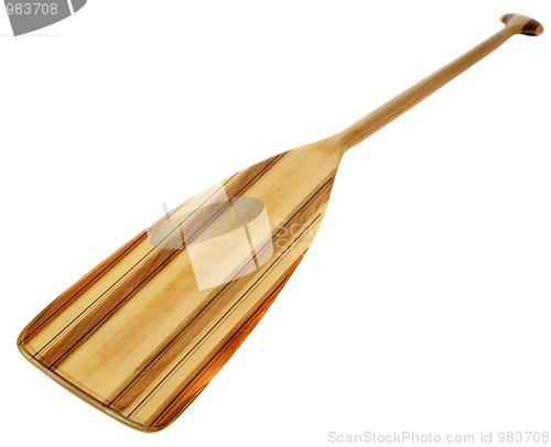 Image of wooden canoe paddle