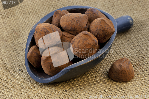 Image of scoop of chocolate truffles