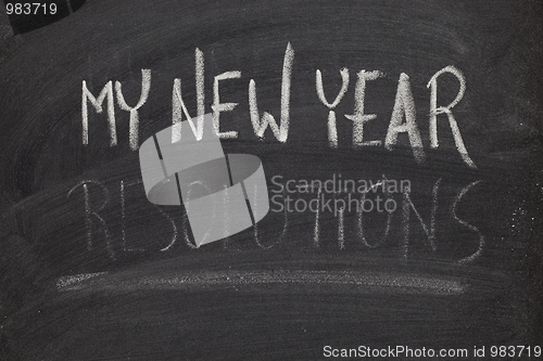 Image of forgetting new year resolutions - concept on blackboard