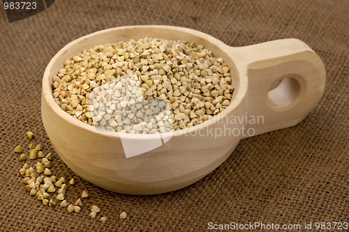 Image of scoop of buckwheat groats