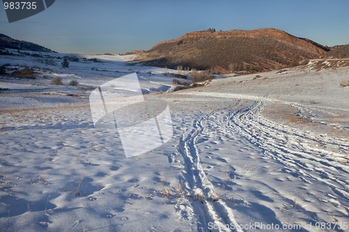 Image of winter trail in Colorado Rocky Mountains