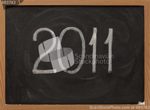 Image of 2011 - white chalk on blackboard