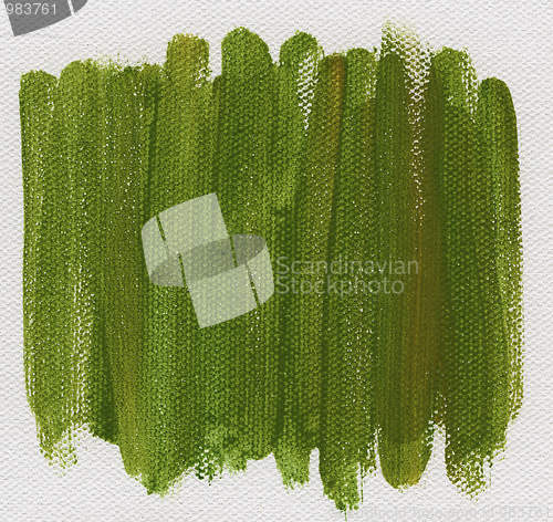 Image of green abstract painted on canvas