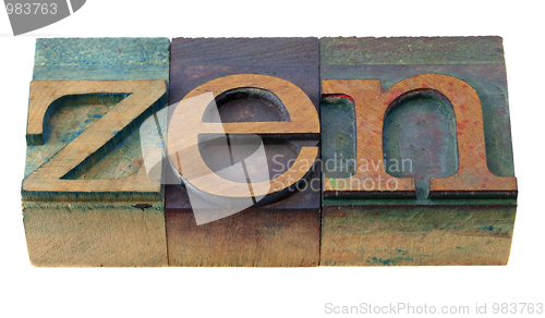 Image of zen - letterpress type