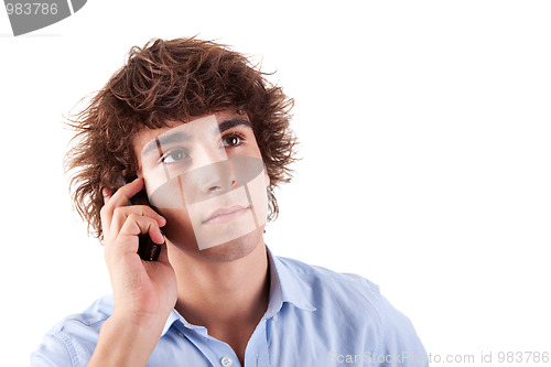 Image of young man on the phone