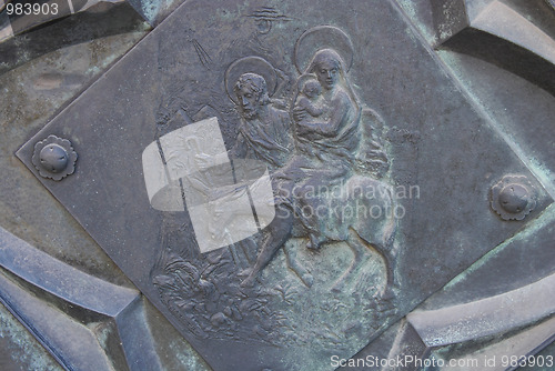 Image of The plaque in the wall of St Mary's Church in Cracow