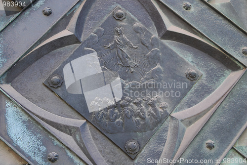 Image of The plaque in the wall of St Mary's Church in Cracow