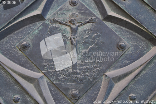 Image of The plaque in the wall of St Mary's Church in Cracow