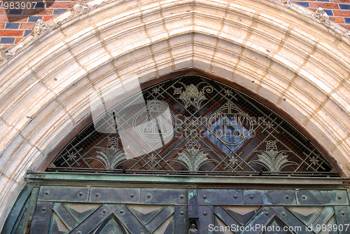 Image of The plaque in the wall of St Mary's Church in Cracow