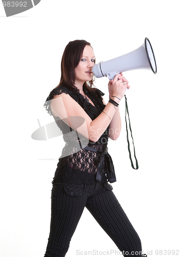 Image of young woman with megaphone